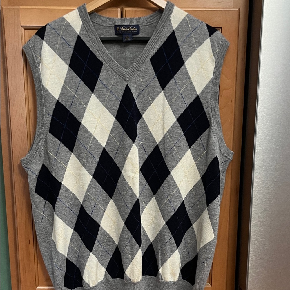 Brooks Brothers Extra Fine Italian Merino Argyle Sweater Vest